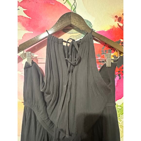 SO Good For Life Black Maxi Halter with back keyhole tie back pockets 2X Plus Sz - Picture 3 of 8